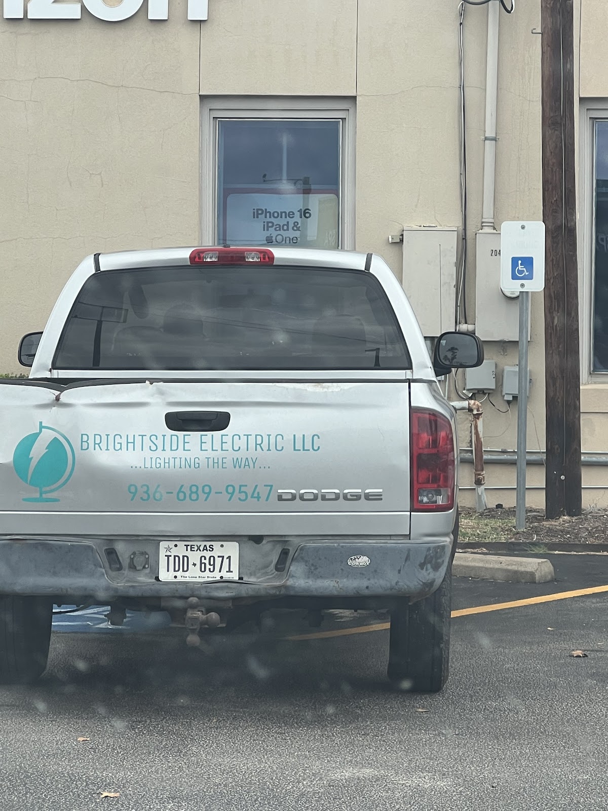 Brightside Electric LLC work truck, Coldspring TX